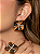 Conjunto de brinco e anel cravejado de zircônia cristal banho ouro 18k - Imagem 2