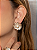 Conjunto flor luxo de brinco e anel cravejado de zircônia cristal com pérola banho em ouro 18k - Imagem 3