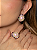 Conjunto luxo de brinco e anel cravejado de zircônia colorida e com pérola shell banho em ouro 18k - Imagem 3