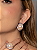 Conjunto luxo de brinco e anel cravejado de zircônia ametista e com pérola shell banho em ouro 18k - Imagem 2