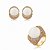 Conjunto luxo de brinco e anel cravejado de zircônia ametista e com pérola shell banho em ouro 18k - Imagem 1