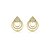 Brinco dourado cravejado de zircônia cristal banho em ouro 18k - Imagem 1