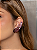 Brinco ear cuff de luxo cravejado de zircônia ametista banho em ouro 18k - Imagem 2