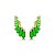 Brinco ear cuff de luxo cravejado de zircônia esmeralda banho em ouro 18k - Imagem 1