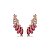 Brinco ear cuff de luxo cravejado de zircônia pink banho em ouro 18k - Imagem 1