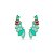 Brinco ear cuff de luxo cravejado de zircônia e com pedra fusion turmalina banho em ouro 18k - Imagem 1