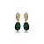 Brinco de luxo cravejado de zircônia cristal e esmeralda banho em ouro 18k - Imagem 1