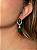 Brinco de luxo cravejado de zircônia cristal e esmeralda banho em ouro 18k - Imagem 2