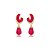 Brinco de luxo cravejado de zircônia cristal e pink banho em ouro 18k - Imagem 1