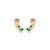 Brinco ear cuff de flor cravejado de zircônia colorida banho em ouro 18k - Imagem 1