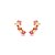 Brinco ear cuff de flor cravejado de zircônia pink banho em ouro 18k - Imagem 1