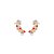 Brinco ear cuff de flor cravejado de zircônia rubi e ametista banho em ouro 18k - Imagem 1