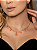 Conjunto luxo de brinco e colar cravejado de zircônia colorida com pedra fusion morganita banho em ouro 18k - Imagem 2