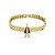Pulseira dourada com detalhe cravejado de zircônia safira banho em ouro 18k - Imagem 1
