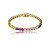Pulseira riviera cravejada de zircônia colorida banho em ouro 18k - Imagem 2
