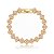 Pulseira riviera de flor cravejada de zircônia rodonita banho em ouro 18k - Imagem 2
