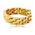 Pulseira dourada com detalhes cravejados de zircônia pink banho em ouro 18k - Imagem 2