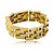 Pulseira dourada com detalhes cravejados de zircônia safira banho em ouro 18k - Imagem 2
