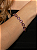Pulseira de corrente com elos cravejados de zircônia pink banho em ouro 18k - Imagem 1