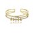 Bracelete dourado cravejado de zircônia cristal banho em ouro 18k - Imagem 1