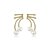 Brinco ear cuff cravejado de zircônia cristal com pérola shell banho em ouro 18k - Imagem 1