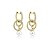 Brinco de argola cravejado de zircônia cristal com pérola shell banho em ouro 18k - Imagem 1