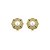 Brinco cravejado de zircônia cristal com pérola shell banho em ouro 18k - Imagem 1