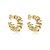 Brinco de argola liso com detalhes cravejado de zircônia cristal banho em ouro 18k - Imagem 1