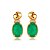 Brinco cravejado de zircônia cristal com pedra fusion esmeralda banho em ouro 18k - Imagem 1