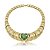 Colar de aro luxo de coração cravejado de zircônia cristal com pedra fusion esmeralda banho em ouro 18k - Imagem 1