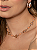 Colar com zircônia cristal e morganita esmaltado banho em ouro 18k - Imagem 3