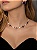Colar com zircônia cristal e safira esmaltado banho em ouro 18k - Imagem 2