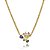 Colar de corrente com pingente de coração com zircônia colorida banho em ouro 18k - Imagem 1