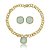 Conjunto luxo de brinco e colar com pingente cravejado com pedra fusion aquamarine banho em ouro 18k - Imagem 2