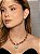 Conjunto luxo de brinco e colar com pingente cravejado com pedra fusion aquamarine banho em ouro 18k - Imagem 1