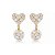 Brinco de coração cravejado de zircônia cristal banho em ouro 18k - Imagem 1