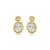 Brinco dourado cravejado de zircônia cristal banho em ouro 18k - Imagem 1