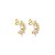 Brinco de argola cravejado de zircônia cristal banho em ouro 18k - Imagem 1