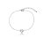 Pulseira de corrente coração com detalhe em zircônia cristal banho em ródio branco - Imagem 1