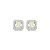 Brinco de base quadrado cravejado de zircônia cristal e yellow fancy banho em ródio branco - Imagem 1