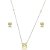 Conjunto de brinco e colar cravejado de zircônia yellow fancy banho em ródio branco - Imagem 1