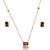 Conjunto de brinco e colar cravejado de zircônia coffe banho em ouro 18k - Imagem 1