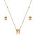 Conjunto de brinco e colar cravejado de zircônia champanhe banho em ouro 18k - Imagem 1