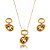 Conjunto gota de brinco e colar cravejado de zircônia morganita e pedra natural banho em ouro 18k - Imagem 1