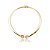 Aro dourado liso com detalhe em zircônia rosa claro banho em ouro 18k - Imagem 2