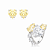 Conjunto de brinco e anel coração com zircônia cristal e yellow fancy banho em ródio branco - Imagem 1
