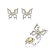 Conjunto de brinco e anel borboleta com madre pérola e zircônia yellow fancy banho em ródio branco - Imagem 1