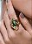 Conjunto de brinco e anel acetinado com zircônia esmeralda banho em ouro 18k - Imagem 4