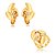 Conjunto de brinco e anel acetinado com zircônia champanhe banho em ouro 18k - Imagem 1