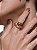 Conjunto de brinco e anel acetinado com zircônia morganita banho em ouro 18k - Imagem 3